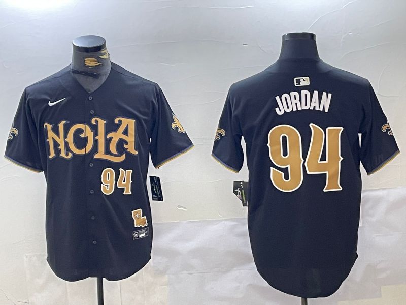 Men New Orleans Saints #94 Jordan Black Joint Name 2024 Nike Limited NFL Jersey style 4->indianapolis colts->NFL Jersey